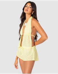 EDIKTED - Cayenne Eyelet Split Front Top