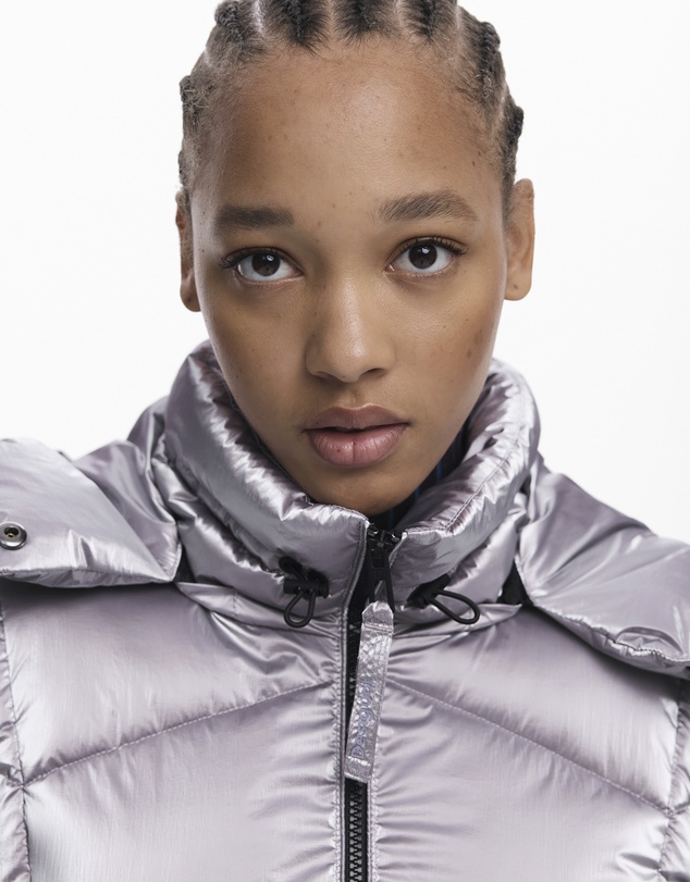 Desigual - Metallic quilted puffer jacket