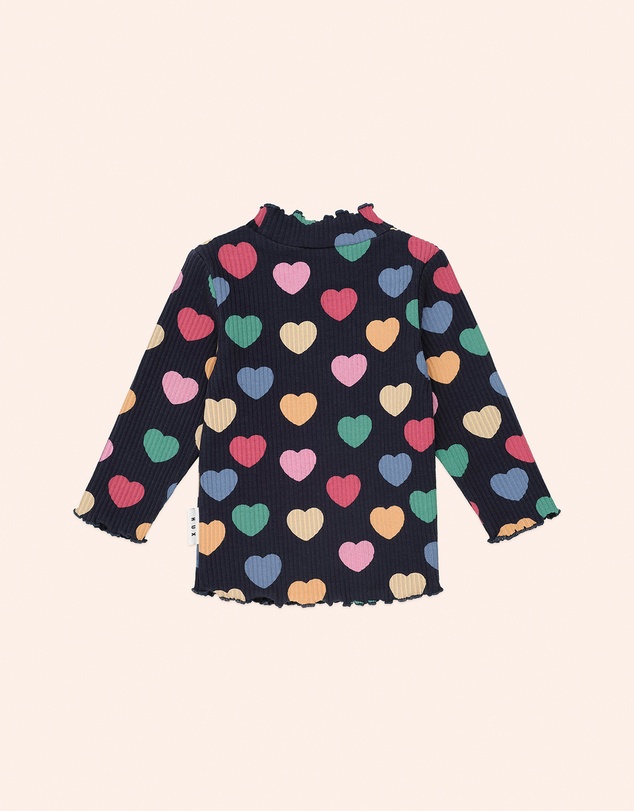 Huxbaby - Multi Hearts Rib Skivvy - Babies-Kids