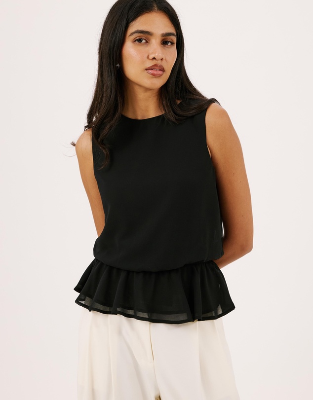 Atmos&Here - Jamie Chiffon Gathered Sleeveless Top