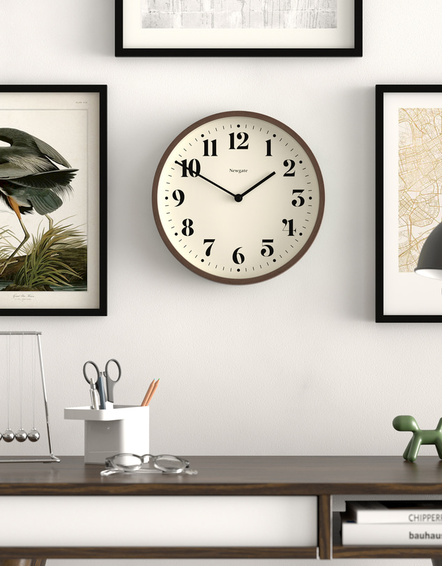 Newgate - Newgate Number Four Theatre Wall Clock-Faux Dark Wood