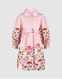 Fleur Harris - 'Toadstool Border' Serene Shirt Dress in Peach