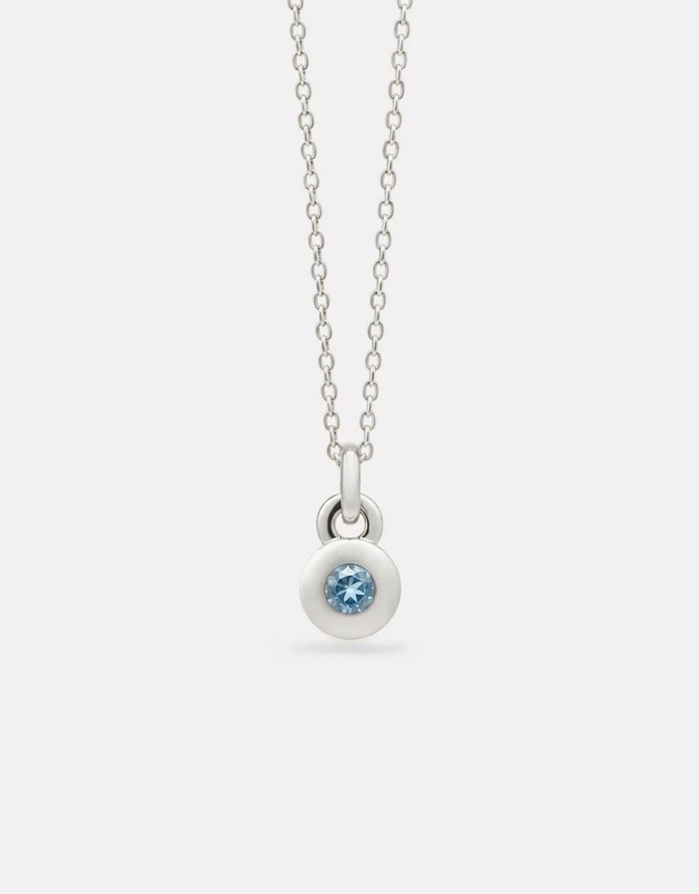 Najo - December Silver & Blue Topaz Birthstone Necklace