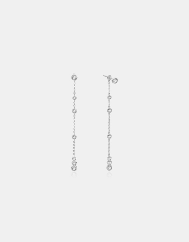 Ania Haie - Silver Cascade Station Drop Stud Earrings