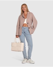 Belle & Bloom - Stuck On You Wool Blend Cinched Waist Blazer