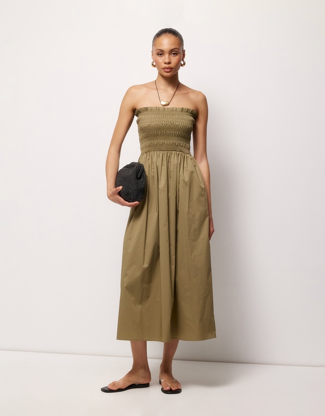 AERE - Aminta Strapless Midi Dress