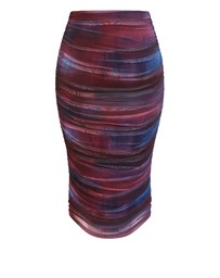 City Chic - Plus size Olivia Ruched Midi Skirt - berry