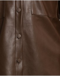 Petal & Pup - Trevira Faux Leather Shirt - Brown
