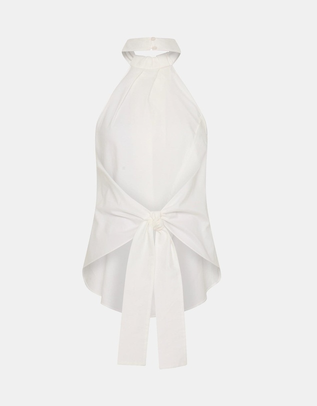 St. Agni - Oxford Halter Tie Back Top