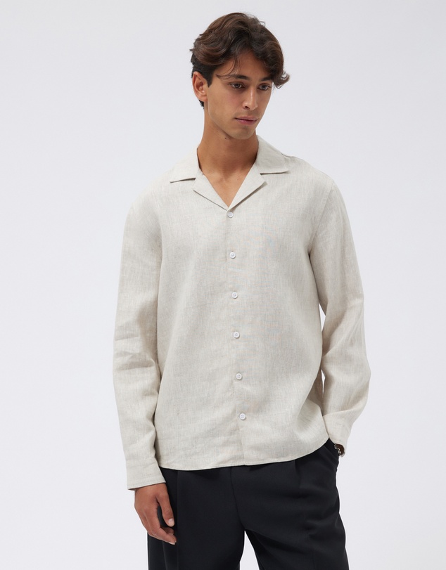 AERE - Linen LS Camp Collar Shirt