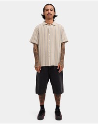 RVCA - Mens Vacancy Stripe Short Sleeve Shirt