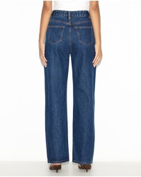Dazie - Paris High Waisted Straight Leg Denim Jeans