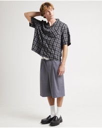 Black Noise White Rain - Archibald Cropped Resort Shirt
