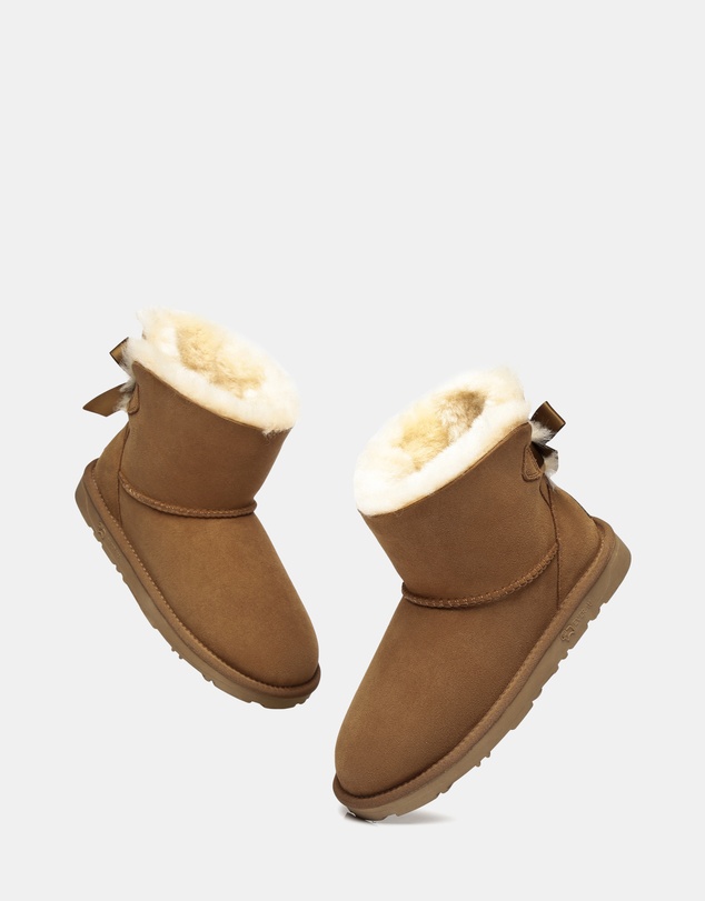 EVERAU - EverAU Ugg Mini Back Bow Sheepskin Upper UGG Boots