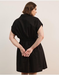 Atmos&Here Curvy - Marni Linen Blend Tie Front Mini Dress