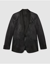 Politix - Embossed Paisley Black Tie Tuxedo