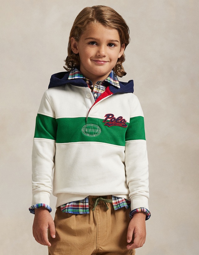 Polo Ralph Lauren - Logo Fleece Rugby Hoodie - ICONIC EXLCUSIVE - Babies-Kids