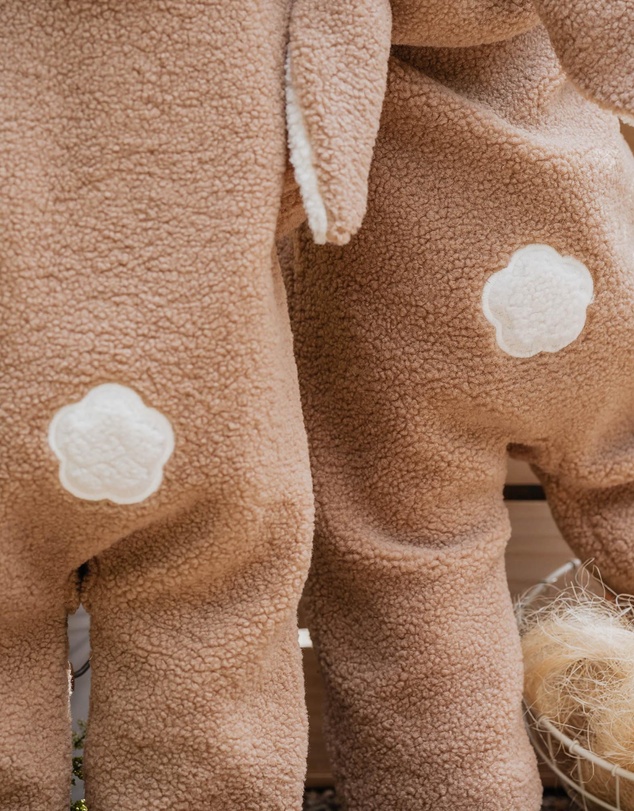 Bebe by Minihaha - Latte Sherpa Romper - Babies-Kids
