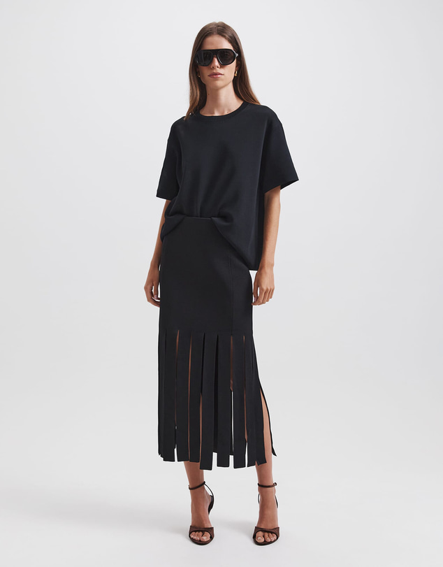 SABA - Mia Milano Panel Fringe Skirt