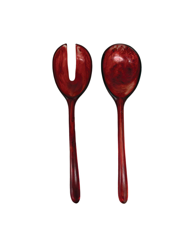 Urban Attitude - Urban Attitude LILA Large Paired Servers Length 30cm, Width 7.5cm (Spoon) - Berry Red