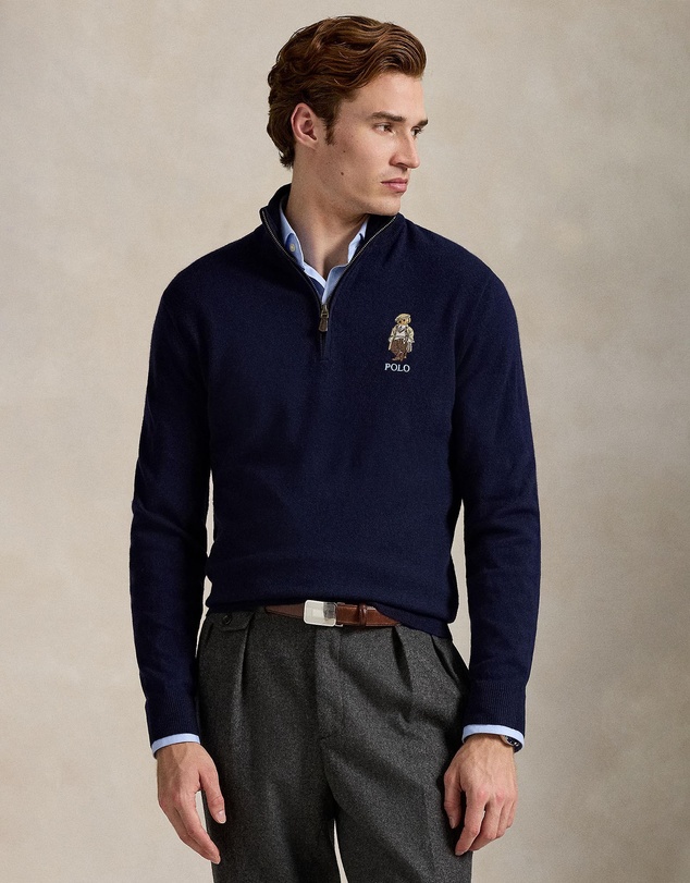 Polo Ralph Lauren - Polo Bear Wool Quarter-Zip Sweater