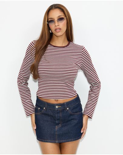 Bordeaux & Grey Stripe