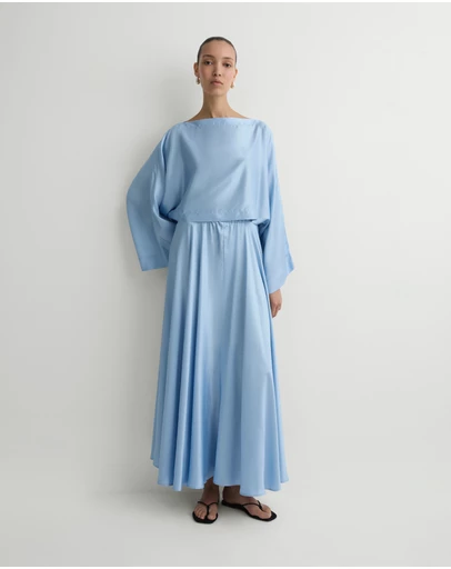 BONDI BORN - Como Kimono Top - Sky Blue