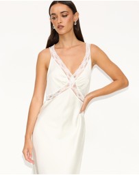 Dazie - Moonlit Lace Satin Maxi Dress