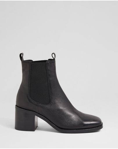 Black-Black Heel Leather