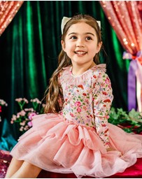 Fleur Harris - 'Toadstool' Rosy Tutu Dress in Apricot