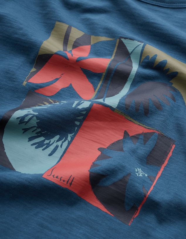 Seasalt - Seasalt Cornwall Blue Printing Ink Organic Cotton T-shirt