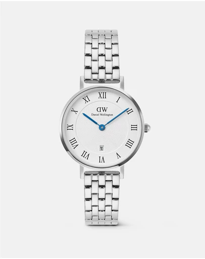 Daniel Wellington - Petite 28mm Roman Numerals Date 5-Link S