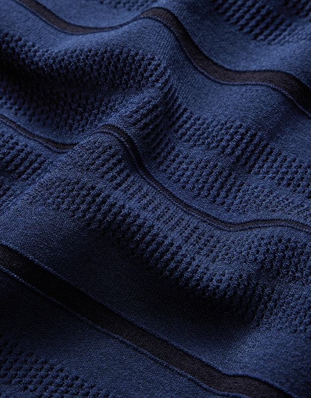 Calibre - Camp Collar Striped Polo Delft Blue