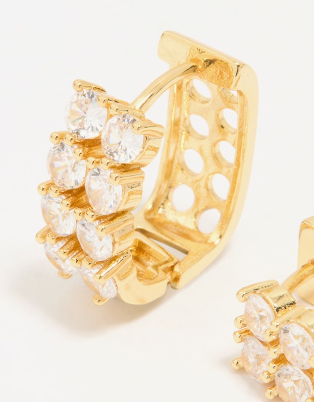 Lovisa - Gold Plated Cubic Zirconia Medium Oval Hoop Earrings
