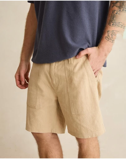 Rhythm - Worn Path Textured Linen Shorts