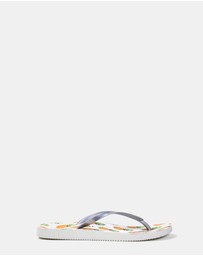 Vionic - Noosa Print Toe Post Sandal - Silver Pineapple
