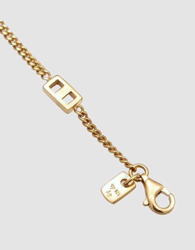 Kuzzoi - ICONIC EXCLUSIVE - Bracelet Male Rectangle Topaz White 925 Sterling Silver Gold Plated