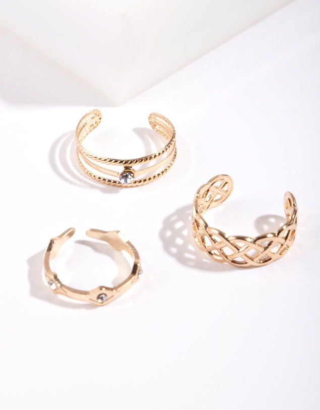Lovisa - Gold Lattice Toe Ring Pack