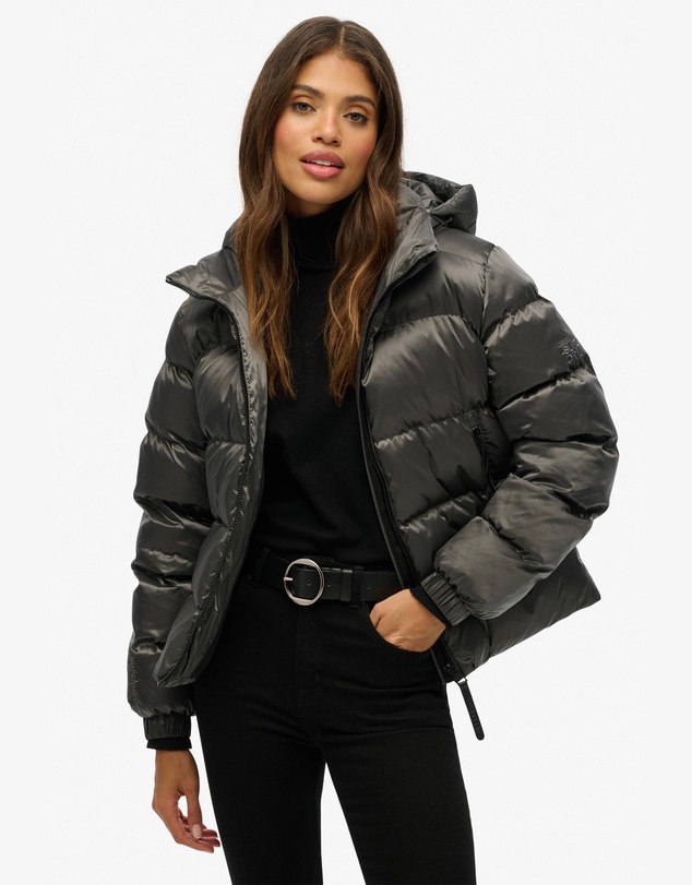 Superdry - Slim Fit Hooded Luxe Sports Puffer