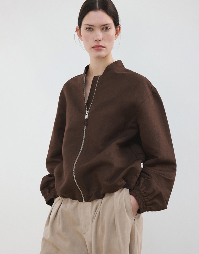 M.N.G - Linen Bomber Jacket