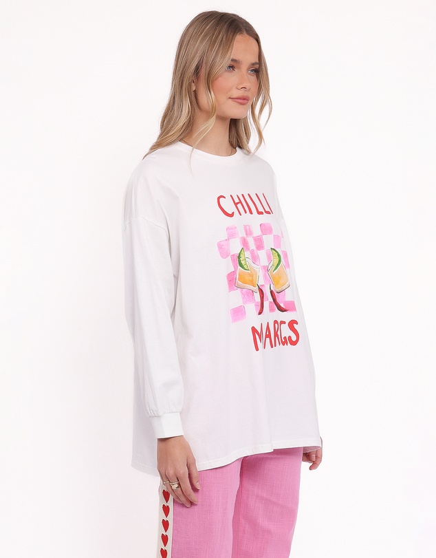 Petal & Pup - Meredith Graphic Tee Pant Set - White Pink