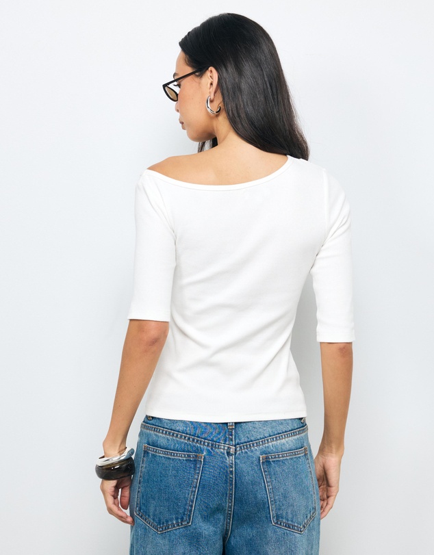 AERE - Off Shoulder Ribbed T-Shirt