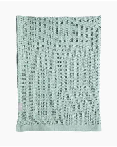Living Textiles - Cotton Cellular Blanket - Sage