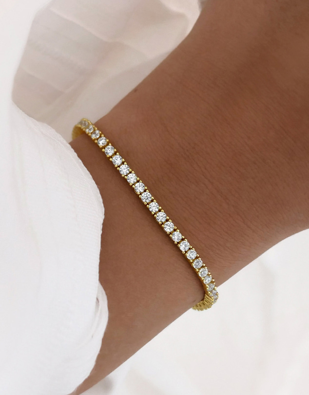 The Silver Collective - The Mini Tennis Bracelet Gold