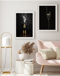 Olive et Oriel - Popping Champagne Art Print