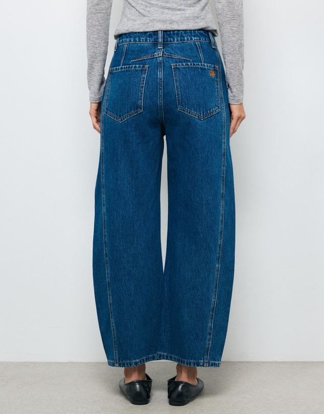 AERE - Mid Rise Barrel Leg Jeans