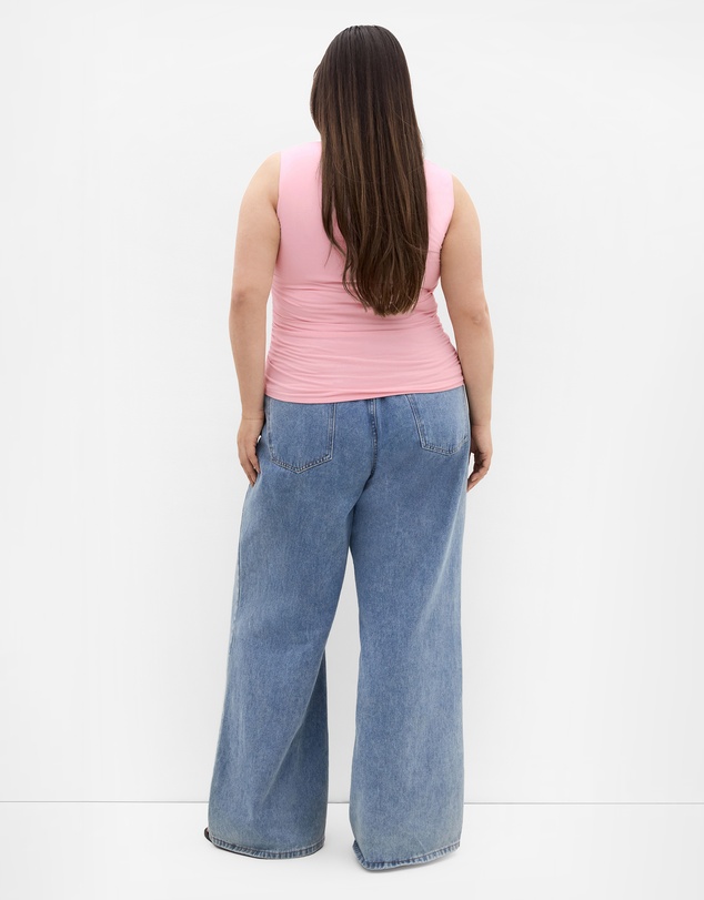City Chic - Plus size Milly Square Neck Tank - heavenly pink