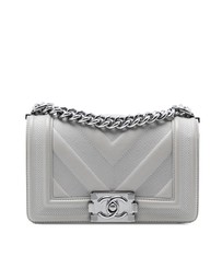 Pre-Loved by Azura Reborn - Pre-Loved Small Chevron Stitched Calfskin Boy Flap