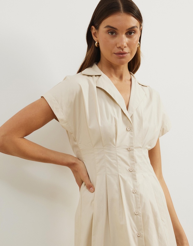 Atmos&Here - Marcy Pin Tuck Midi Dress
