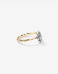 Michael Hill - 0.15 Carat TW Marquise Cluster Diamond Promise Ring in 10kt Yellow and White Gold